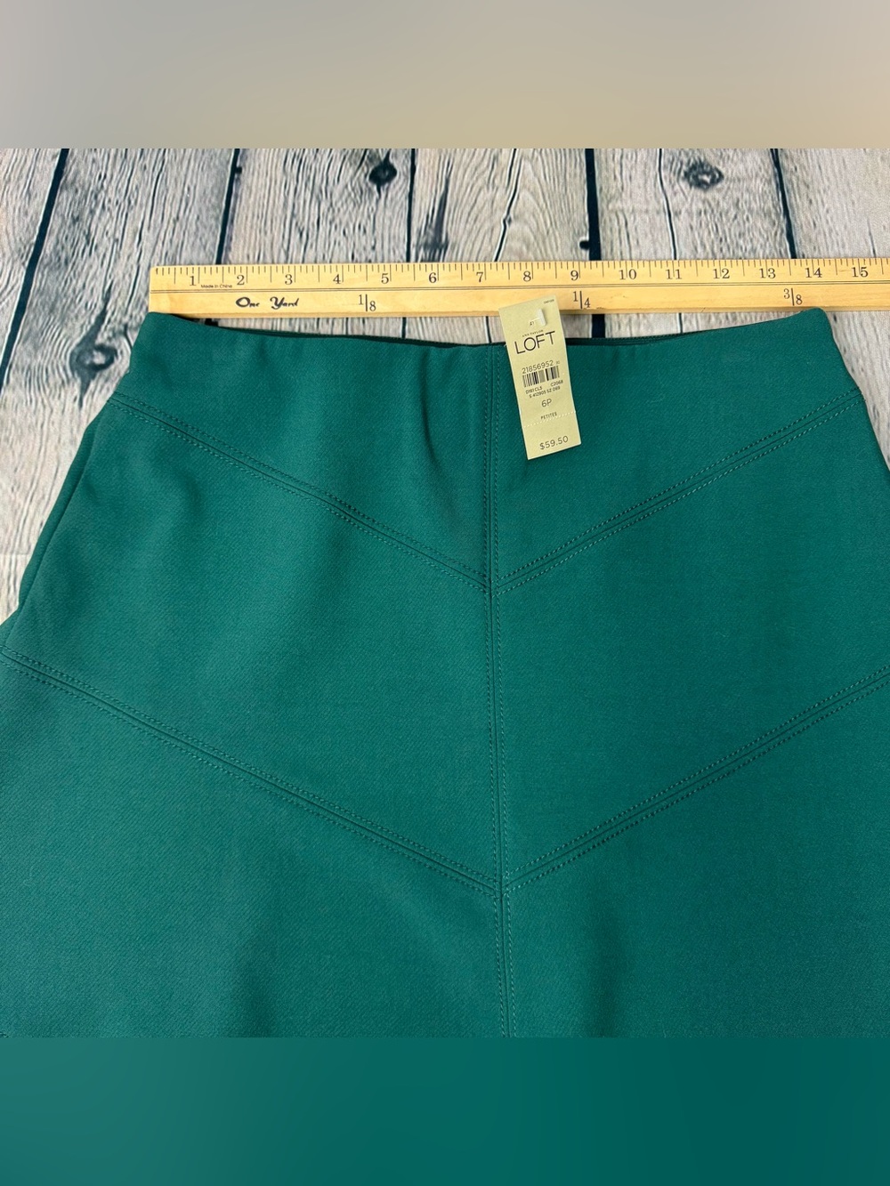 LOFT Ann Taylor Petite NWT Emerald Green Fit & Flare A-Line Mini Skirt Size 6P - Picture 5 of 8
